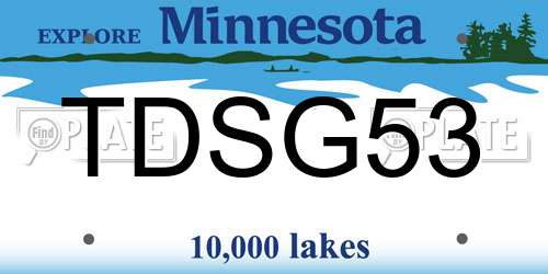 TDSG53 Minnesota License Plate