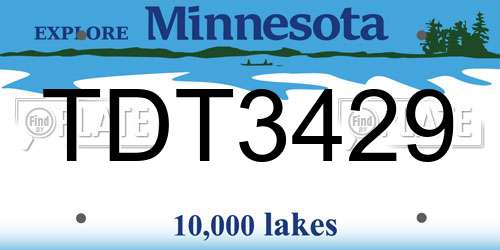TDT3429 Minnesota License Plate
