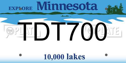 TDT700 Minnesota License Plate
