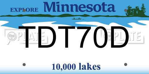 TDT70D Minnesota License Plate