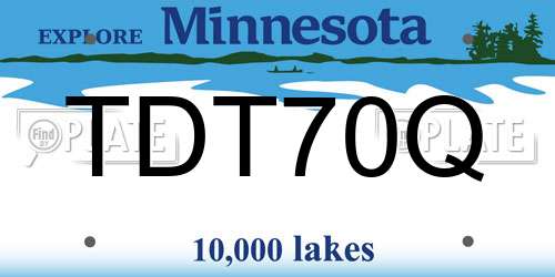 TDT70Q Minnesota License Plate
