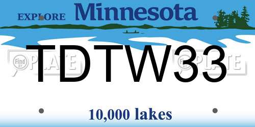 TDTW33 Minnesota License Plate