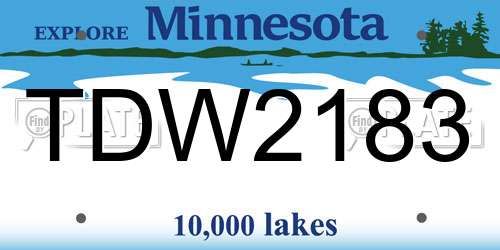 TDW2183 Minnesota License Plate