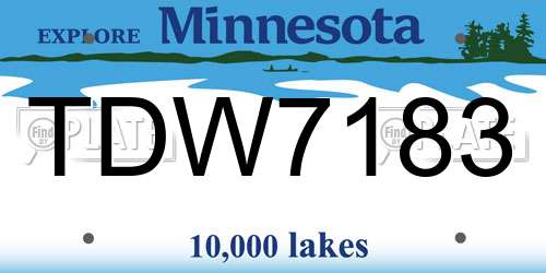 TDW7183 Minnesota License Plate