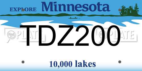 TDZ200 Minnesota License Plate