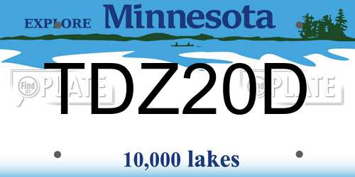TDZ20D Minnesota License Plate