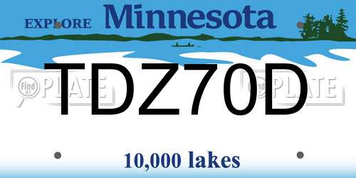 TDZ70D Minnesota License Plate