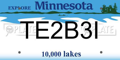 TE2B3I Minnesota License Plate