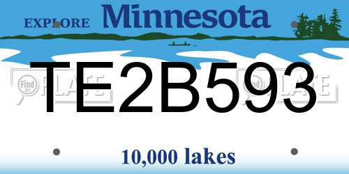 TE2B593 Minnesota License Plate