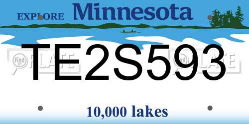 TE2S593 Minnesota License Plate