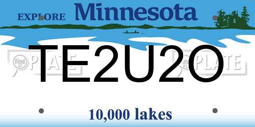 TE2U2O Minnesota License Plate