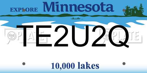 TE2U2Q Minnesota License Plate