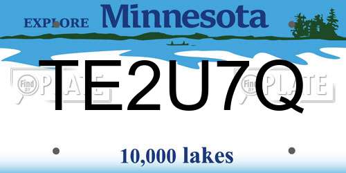 TE2U7Q Minnesota License Plate