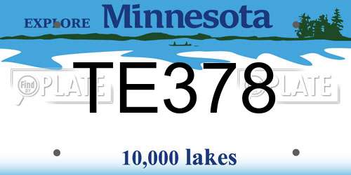 TE378 Minnesota License Plate