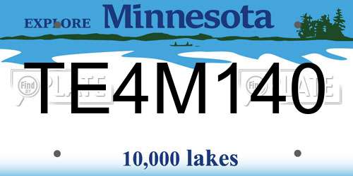 TE4M140 Minnesota License Plate