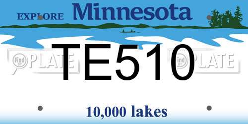TE510 Minnesota License Plate
