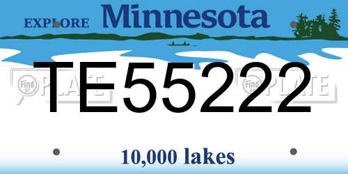TE55222 Minnesota License Plate