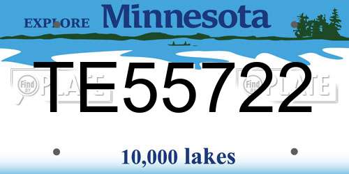 TE55722 Minnesota License Plate