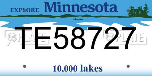 TE58727 Minnesota License Plate