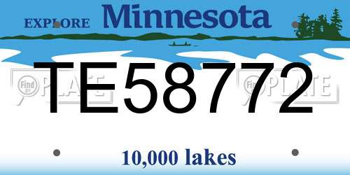 TE58772 Minnesota License Plate