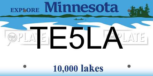 TE5LA Minnesota License Plate