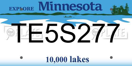 TE5S277 Minnesota License Plate