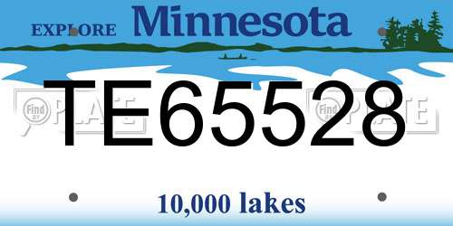 TE65528 Minnesota License Plate