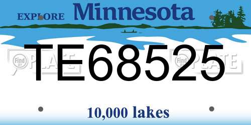 TE68525 Minnesota License Plate