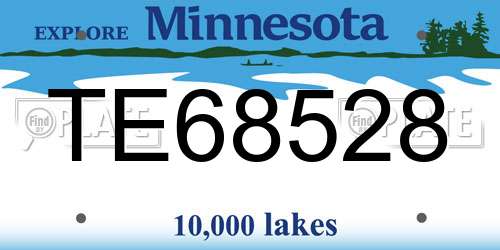 TE68528 Minnesota License Plate