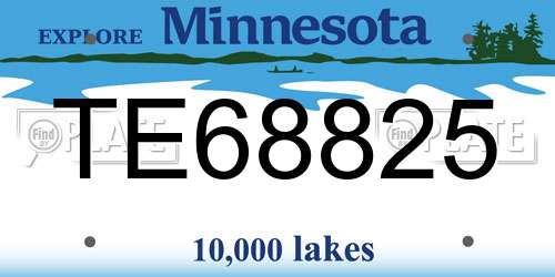 TE68825 Minnesota License Plate