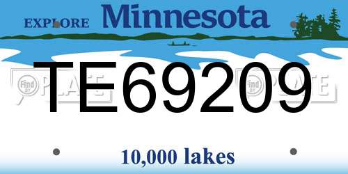 TE69209 Minnesota License Plate