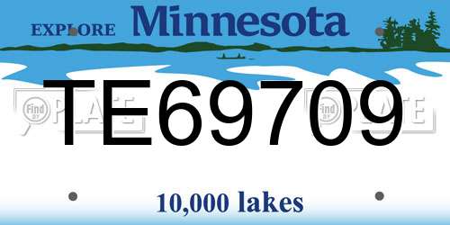 TE69709 Minnesota License Plate