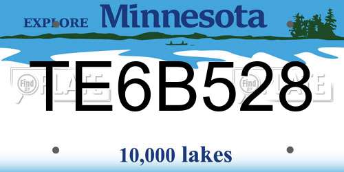 TE6B528 Minnesota License Plate