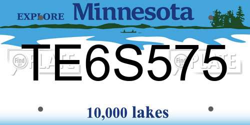 TE6S575 Minnesota License Plate