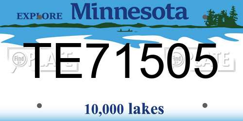 TE71505 Minnesota License Plate