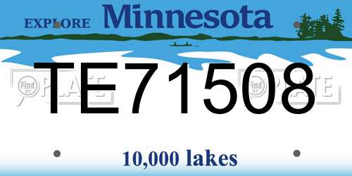 TE71508 Minnesota License Plate