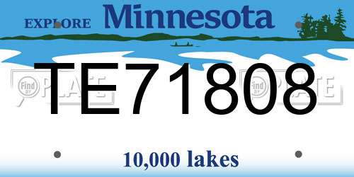 TE71808 Minnesota License Plate