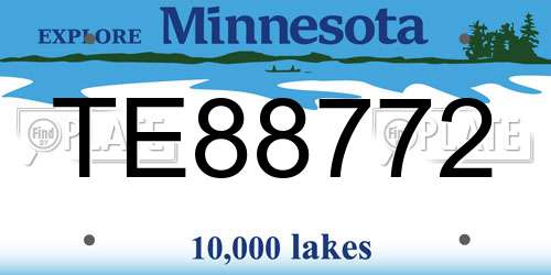 TE88772 Minnesota License Plate
