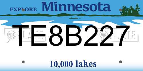 TE8B227 Minnesota License Plate