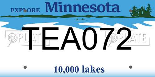 TEA072 Minnesota License Plate