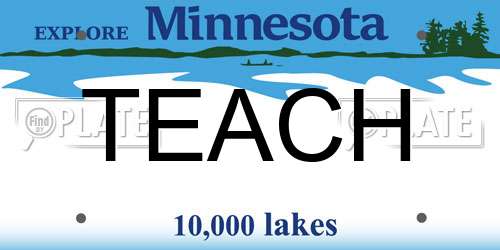TEACH Minnesota License Plate