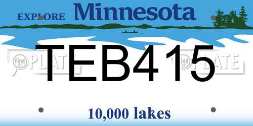 TEB415 Minnesota License Plate