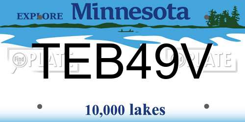 TEB49V Minnesota License Plate