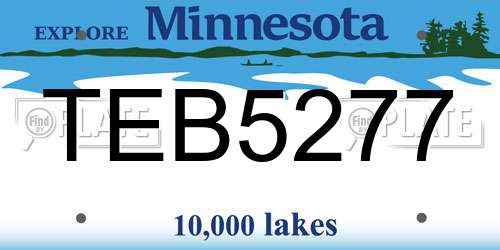 TEB5277 Minnesota License Plate
