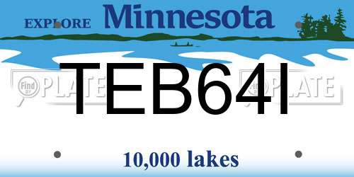 TEB64I Minnesota License Plate
