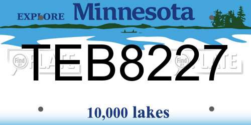 TEB8227 Minnesota License Plate