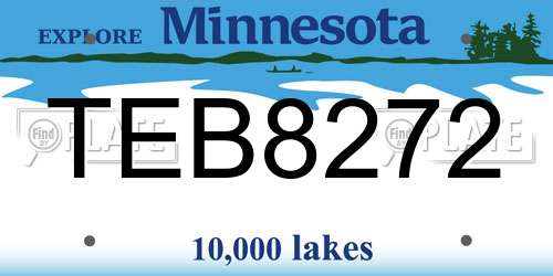 TEB8272 Minnesota License Plate