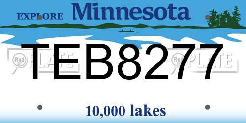 TEB8277 Minnesota License Plate