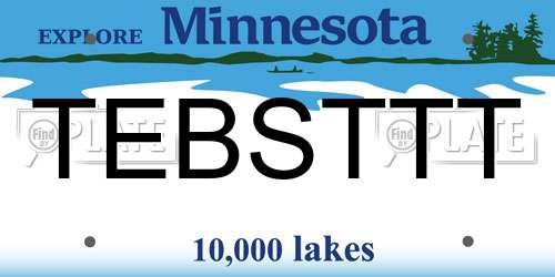 TEBSTTT Minnesota License Plate
