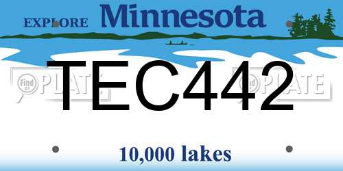 TEC442 Minnesota License Plate